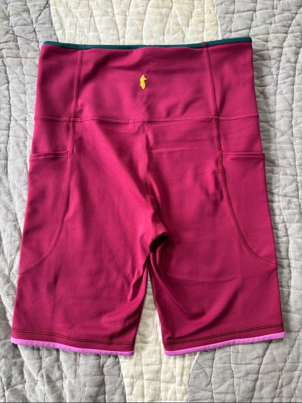 cotopaxi Magenta/Maroon High-Waist Bike Shorts with Side Pockets - Picture 4 of 4